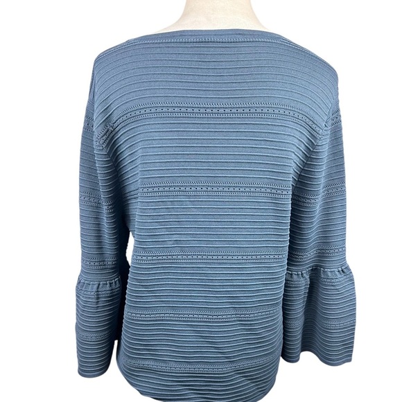 White House Black slate blue textured sweater size large - Picture 4 of 9